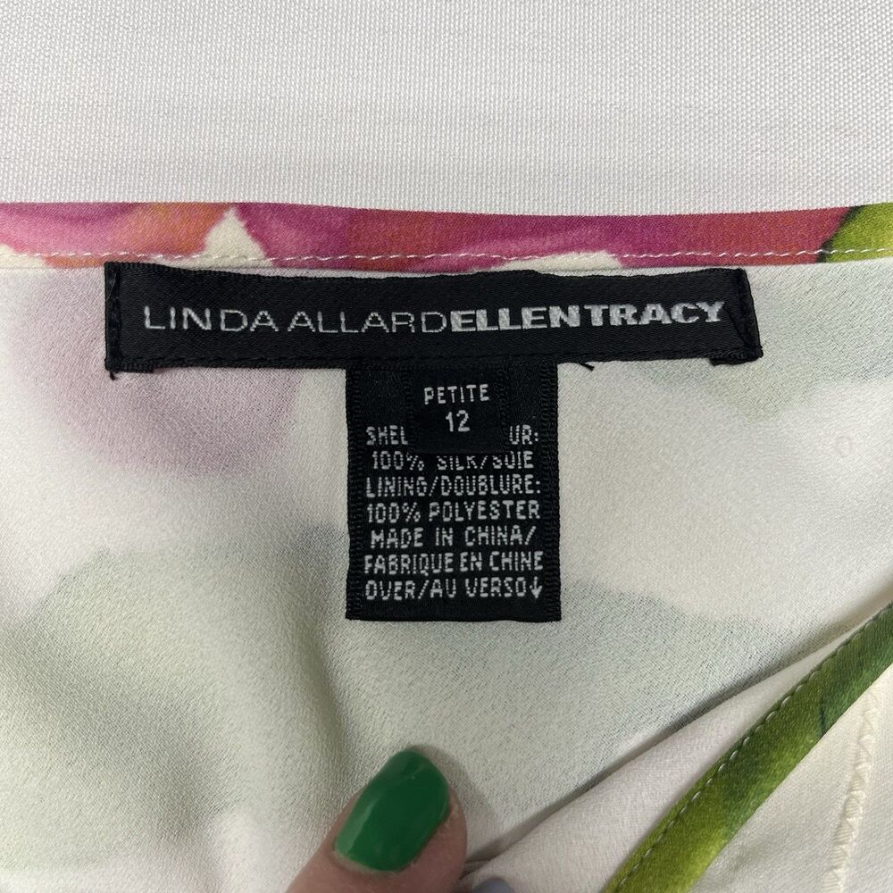Linda Allard Ellen Tracy Silk Two Piece Skirt Set Floral - Picture 11 of 14